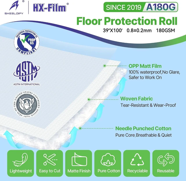 Alt view image 2 of 7 - Heavy-Duty Floor Protection, 39" x 100'