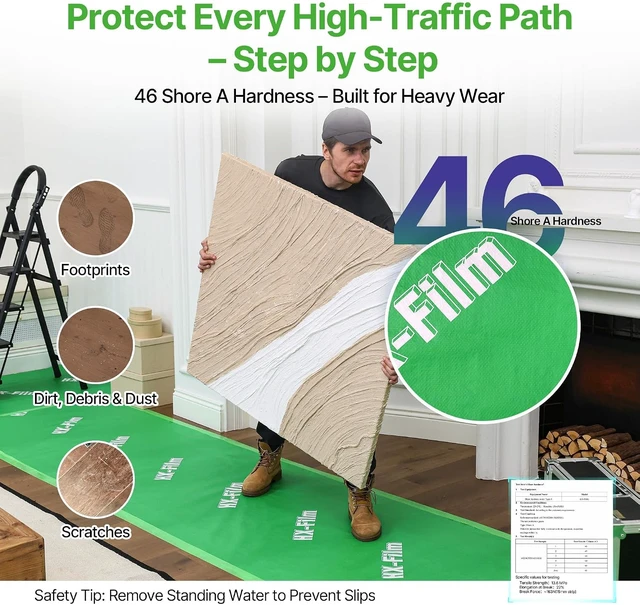 Alt view image 4 of 7 - Heavy-Duty Floor Protection, 39" x 100'