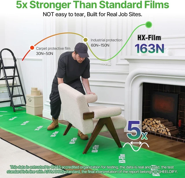 Alt view image 5 of 7 - Heavy-Duty Floor Protection, 39" x 100'