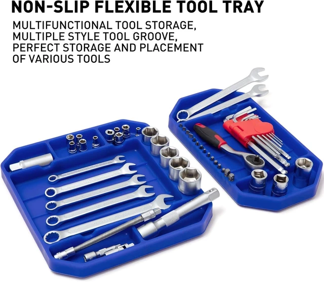 Alt view image 3 of 7 - 3-Pack Large Non-Slip Flexible Silicone Tool Tray Mechanic Tool Mat, Grip Mats, Organizer, Storage & Holder, No Magnets, Christmas & Father's Day Gift for Men