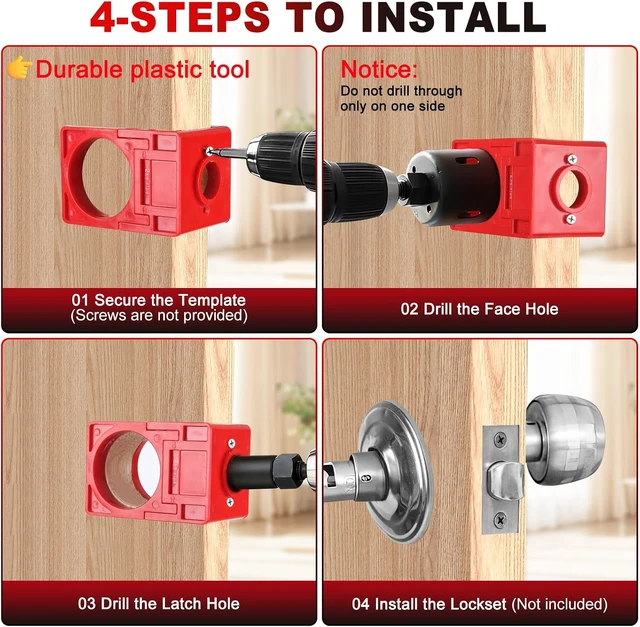 Alt view image 6 of 7 - Door Hinge Jig & Template Kit for Door Lock & Latch Installation