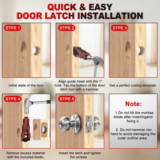 Alt view image 7 of 7 - Door Hinge Jig & Template Kit for Door Lock & Latch Installation