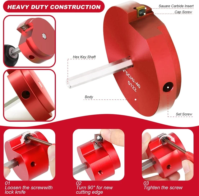 Alt view image 4 of 7 - 9-Piece PVC Pipe Reamer Kit for 1/2" Drills 1/2" to 4" Inner Cutter Tool for PVC, CPVC, ABS, Conduit & Industrial Pipe, SCH40 Repairs & Pipe Fitting Saver