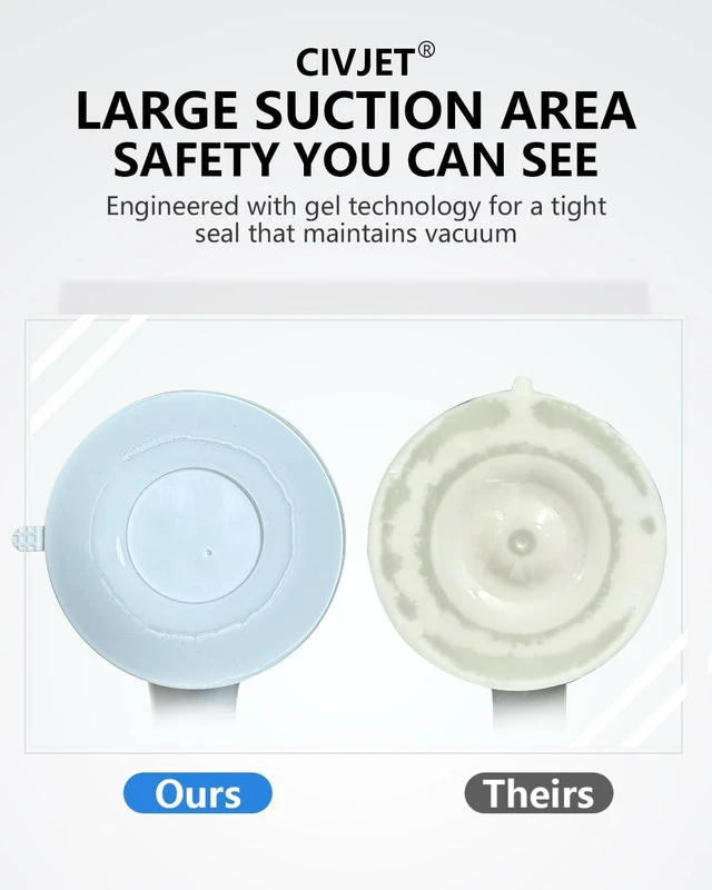 Alt view image 5 of 7 - Suction Cup Shower Grab Bars 2 Pack for Seniors Bathtub Rail Handles