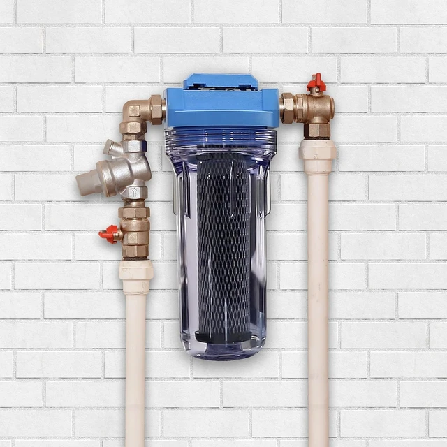 Alt view image 2 of 7 - Pentair U25 10" x 2.5" Whole House Filter System with Valve-in-Head