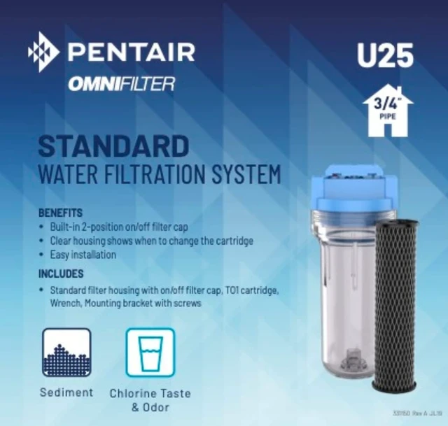 Alt view image 7 of 7 - Pentair U25 10" x 2.5" Whole House Filter System with Valve-in-Head