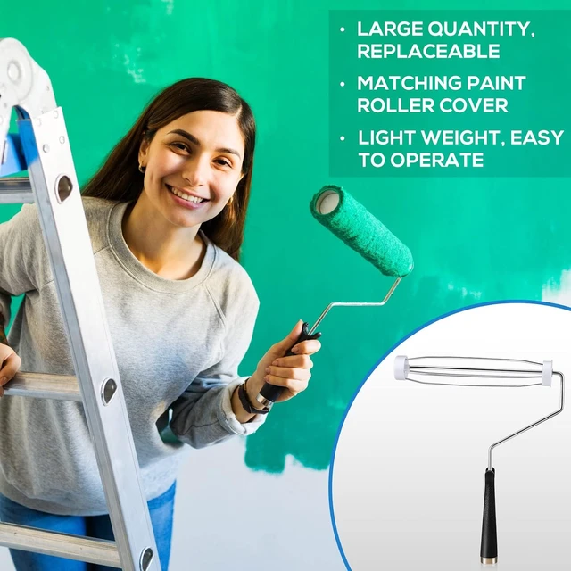 Alt view image 5 of 7 - 24 Pcs 9 Inch Paint Roller Frames, 5-Wire, Black