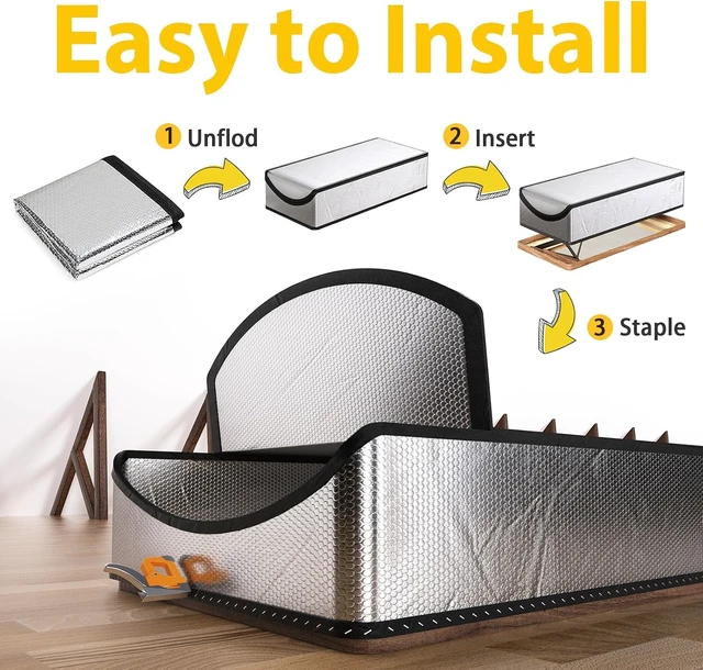 Alt view image 6 of 7 - Attic Stairs Insulation Cover 25"x54"x11" Pull Down Ladder Attic Door Cover for Garage, Easy Install with 400 Staples