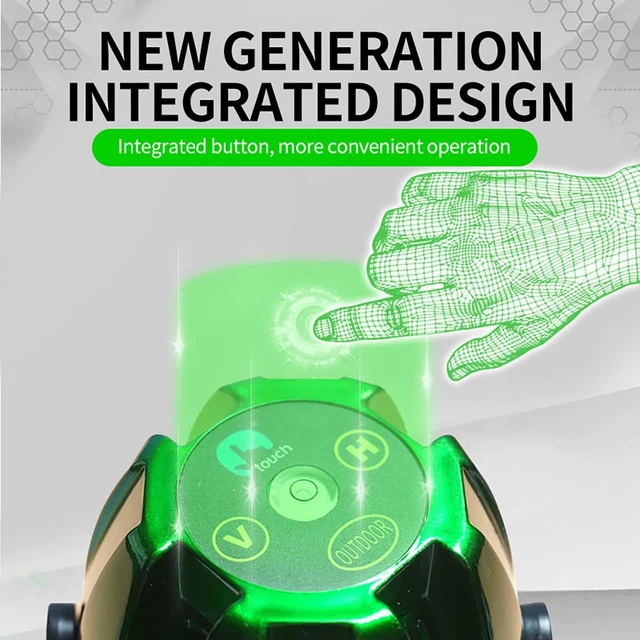 Alt view image 7 of 7 - (Outdoor Super Bright) 5 Lines Green Cross Line Laser Level 360 Self Leveling Precision Level Tool with 360° Rotating Base, Digital Li-ion Battery, 5 Strong Light Spots & 1 Plumb Point
