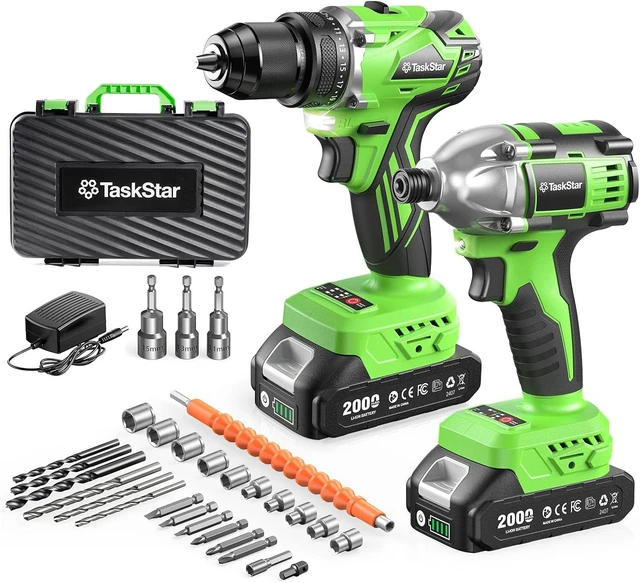 Main image of 21V Cordless Drill & Impact Driver Combo Kit for Home DIY