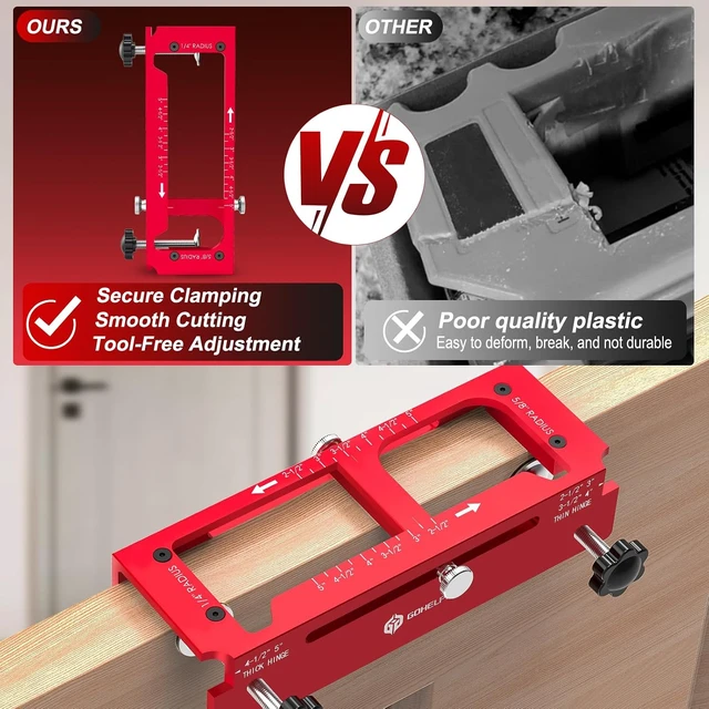 Alt view image 3 of 7 - Door Hinge Jig & Template Kit for Door Lock & Latch Installation
