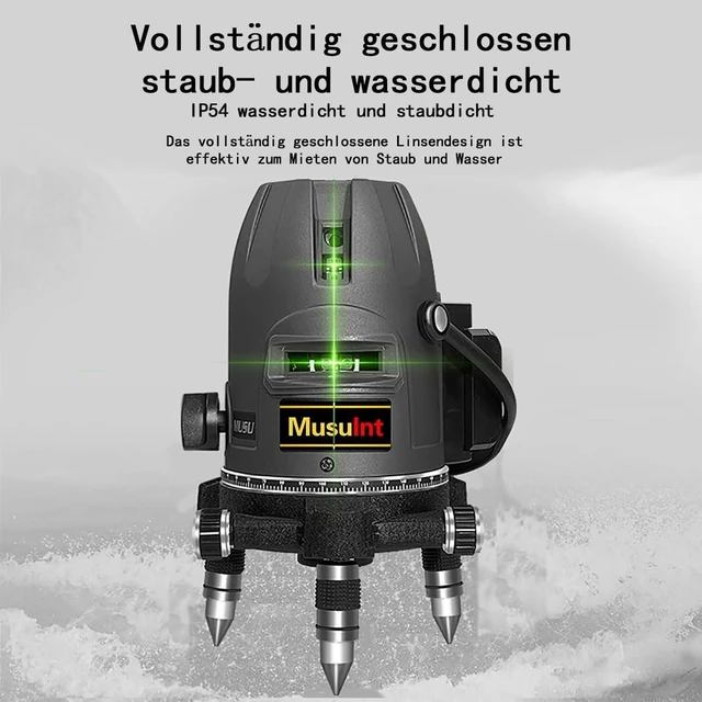 Alt view image 5 of 7 - (Outdoor Superbright) 5 Lines Green Laser Level 360 Self Leveling Precision Outdoor Level Tool, 5 Strong Light Spots, Rotates 360 Degrees, High Capacity Lithium Ion Battery