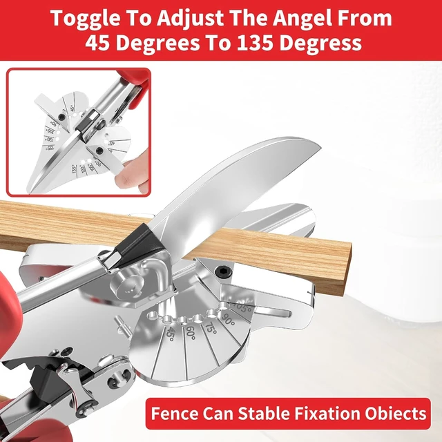 Alt view image 6 of 6 - Ratchet Miter Shears with Adjustable 45°-135° Angle Cutting