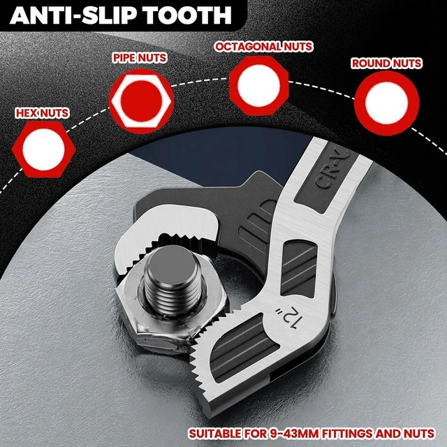 Alt view image 5 of 7 - 4 Pack Self-Adjusting Self-Locking Pipe Wrench Set Pipe Vise Tools