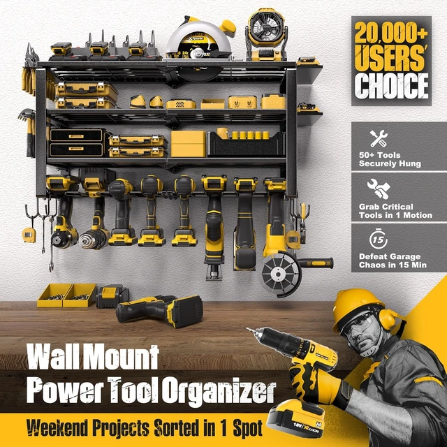 Alt view image 2 of 7 - Power Tool Organizer with Charging Station & 6 Outlets, 420 LB Capacity