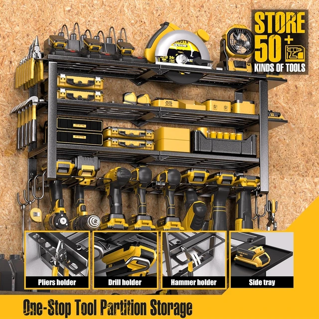 Alt view image 7 of 7 - Power Tool Organizer with Charging Station & 6 Outlets, 420 LB Capacity