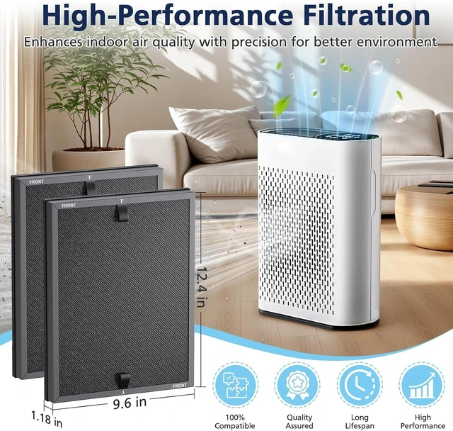 Alt view image 7 of 7 - HAP602 Replacement Filters 4 Pack for ECOSELF HAP602/HAP602WF Air Purifier