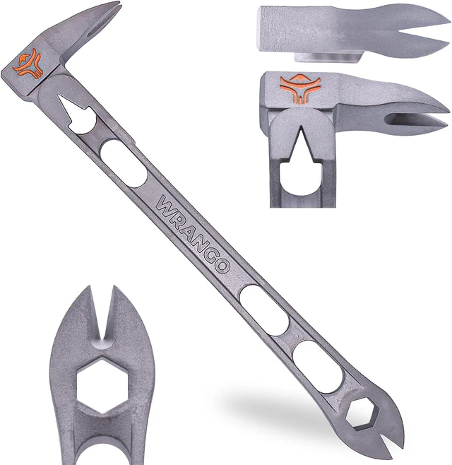 Main image of 9.5" Titanium Cats Paw Pry Bar Nail Puller, 45% Lighter Than Steel, 13mm Bolt Remover, Professional Contractor Grade, 5% Donated to Help Farmers