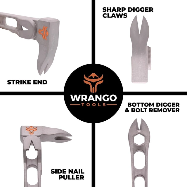 Alt view image 4 of 7 - 9.5" Titanium Cats Paw Pry Bar Nail Puller, 45% Lighter Than Steel, 13mm Bolt Remover, Professional Contractor Grade, 5% Donated to Help Farmers