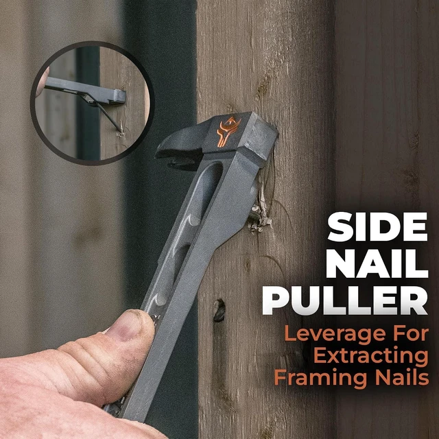 Alt view image 5 of 7 - 9.5" Titanium Cats Paw Pry Bar Nail Puller, 45% Lighter Than Steel, 13mm Bolt Remover, Professional Contractor Grade, 5% Donated to Help Farmers