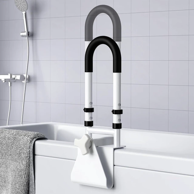 Main image of Adjustable Bathtub Safety Rail Non-Slip Grab Bar Handle for Seniors & Elderly, Fits 3.1 to 6.7 Inch Tub Walls, Supports 300 lbs