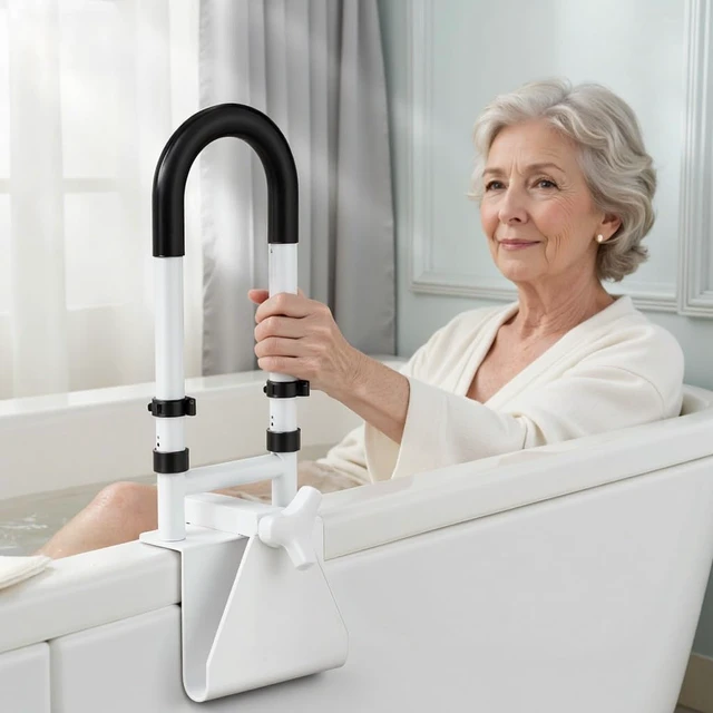 Alt view image 5 of 7 - Adjustable Bathtub Safety Rail Non-Slip Grab Bar Handle for Seniors & Elderly, Fits 3.1 to 6.7 Inch Tub Walls, Supports 300 lbs