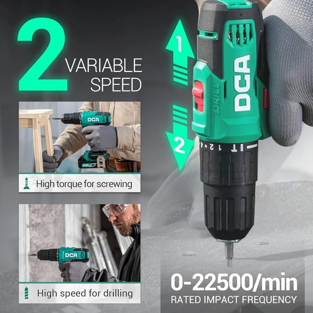 Alt view image 3 of 7 - 20V Cordless Hammer Drill Set 354 In-lb Torque, 1/2" Keyless Chuck, 22500 IPM, 2 Variable Speeds, 18+1+1 Position, 14 Drill/Driver Bits for Brick, Metal & Wood (ADJZ2035i13)