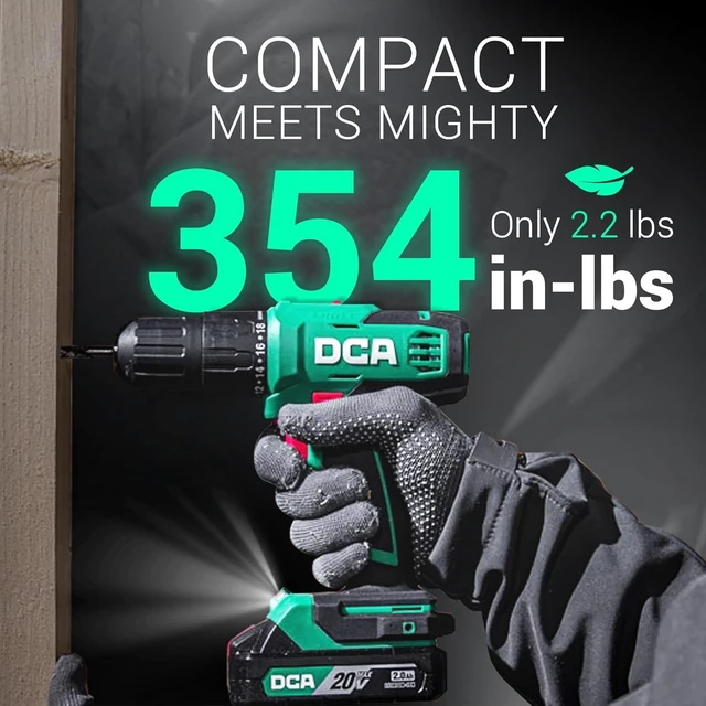 Alt view image 2 of 7 - 20V Cordless Hammer Drill Set 354 In-lb Torque, 1/2" Keyless Chuck, 22500 IPM, 2 Variable Speeds, 18+1+1 Position, 14 Drill/Driver Bits for Brick, Metal & Wood (ADJZ2035i13)
