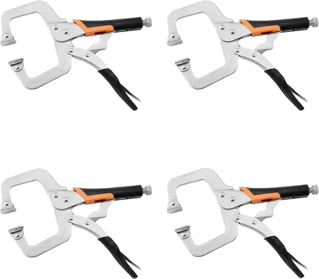 Main image of 11-Inch C-Clamp Locking Pliers Heavy Duty Vise Grip Welding Clamp with Swivel Pads for Woodworking, Home, Metalworking & Auto Repair (4 Pack)