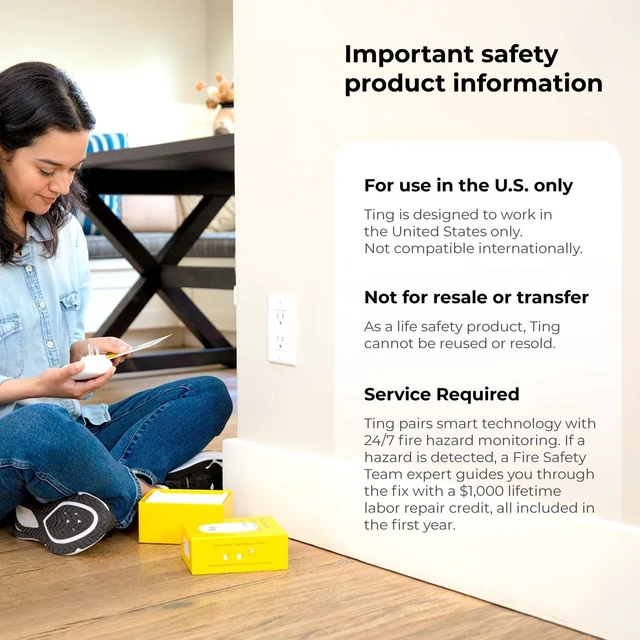 Alt view image 6 of 7 - Ting Electrical Fire Prevention Sensor & Service, Residential Use Only