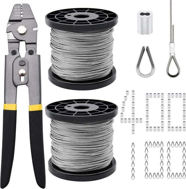 Main image of 656 ft 1/16" Wire Rope Crimping Tool Kit
