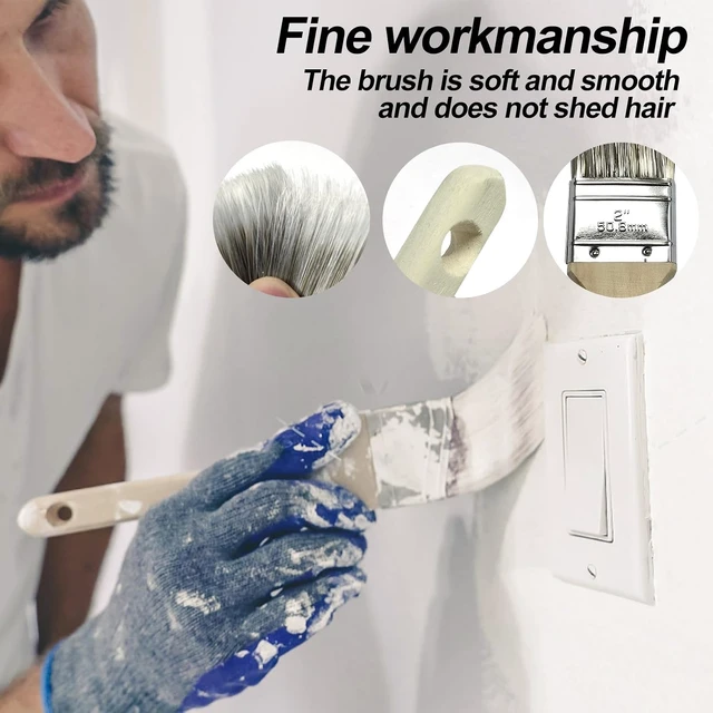 Alt view image 6 of 7 - 31 PCS Paint Roller Kit with 2 to 4 Ft Extension Pole 9" & 4" Rollers, Covers, Frame, Tray, Painters Tape & Long Handle Brush for Painting Walls, House, Corner & Concrete