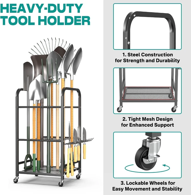 Alt view image 4 of 7 - Garden Tool Organizer & Storage Stand for Yard Tools