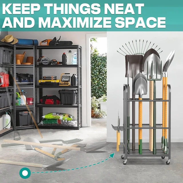Alt view image 6 of 7 - Garden Tool Organizer & Storage Stand for Yard Tools