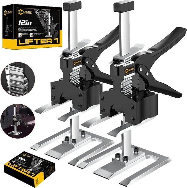 Main image of 2 Pack Labor Saving Arm Furniture Jack Lifter Tool, Black & Yellow