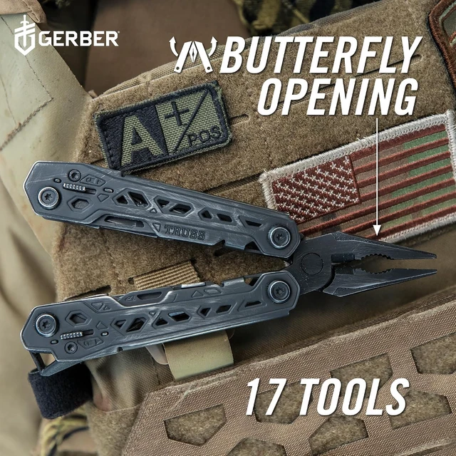 Alt view image 2 of 7 - Truss 17-in-1 EDC Multitool Pliers with Sheath & Pocket Knife, Black