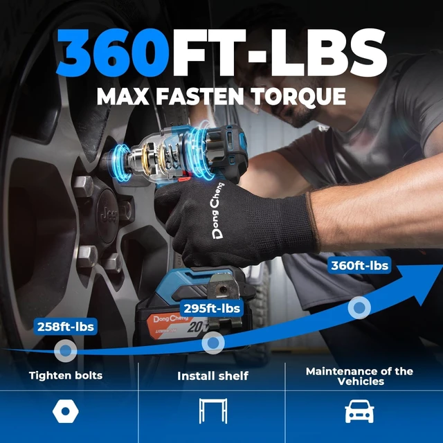 Alt view image 3 of 7 - 20V Brushless 1/2" Impact Wrench, 503 ft-lbs (682N.m) Impact Gun