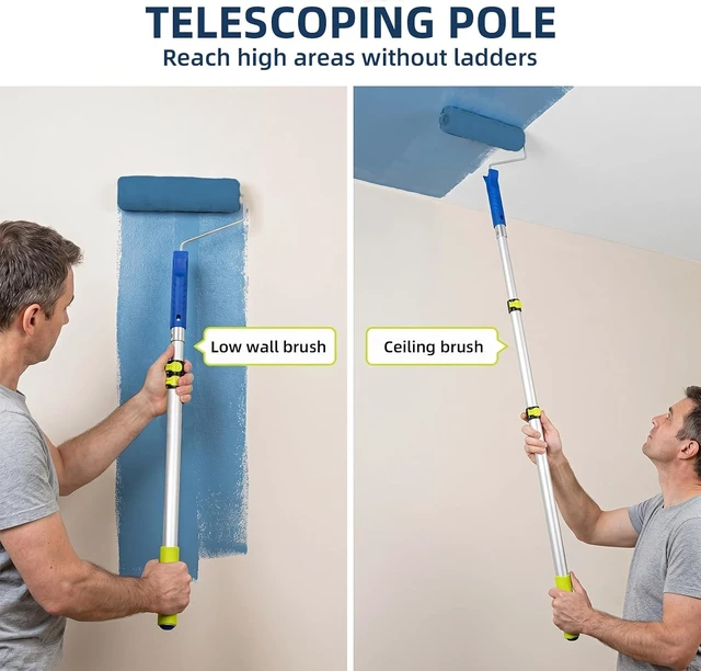 Alt view image 6 of 7 - 27 Pcs Paint Roller Kit with 4FT Extension Pole for Wall Painting, NOEIAKE