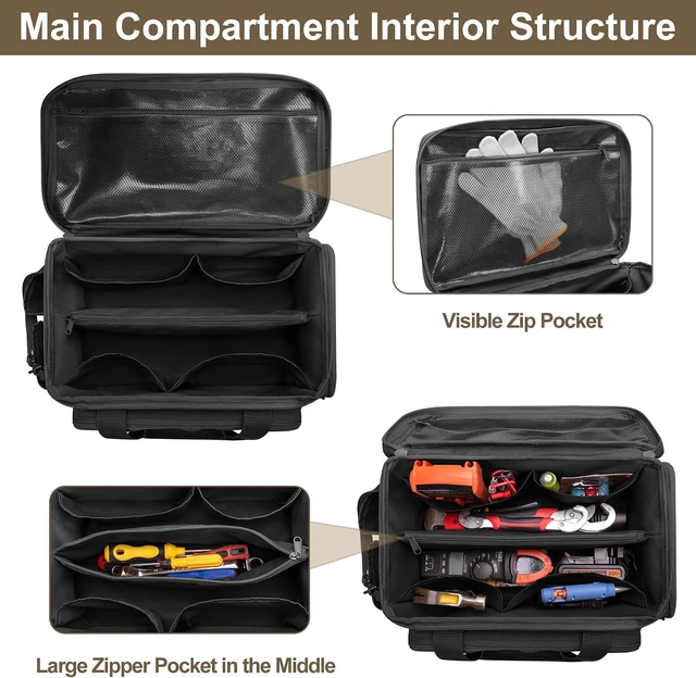 Alt view image 2 of 7 - 14-Inch Tactical Tool Bag Tool Storage Organizer & Range Bag, Black