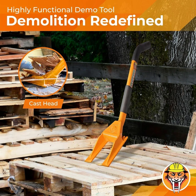 Alt view image 7 of 7 - 30 Demolition Pry Bar & Crowbar Oval Handle Wrecking Bar for Ceiling & Wall Demo, Heavy Duty Nail Puller Tool for Contractors, Firefighters & Home Renovations