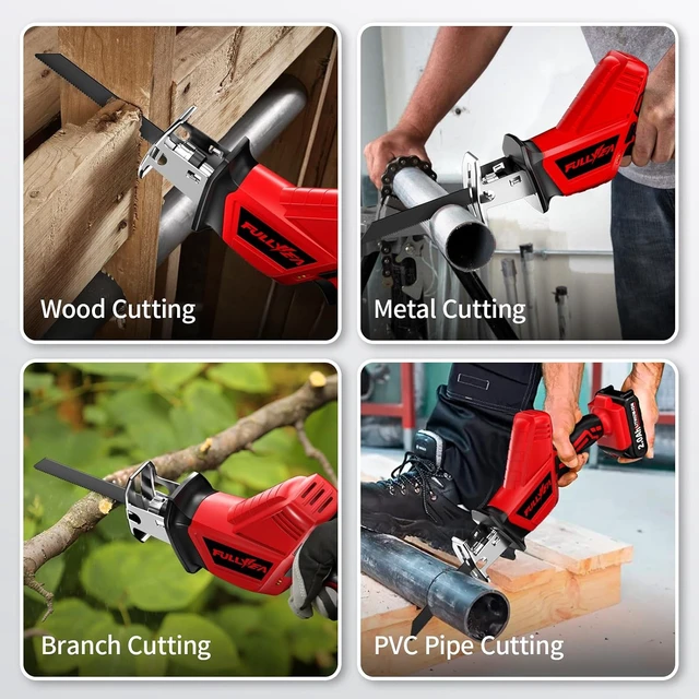 Alt view image 7 of 7 - Cordless Reciprocating Saw, Variable Speed 3500 SPM, 2x 2.0Ah Battery