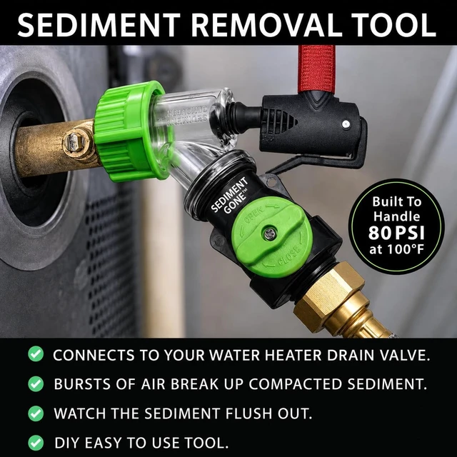 Alt view image 4 of 7 - The Original Water Heater Sediment Removal & Flush Kit