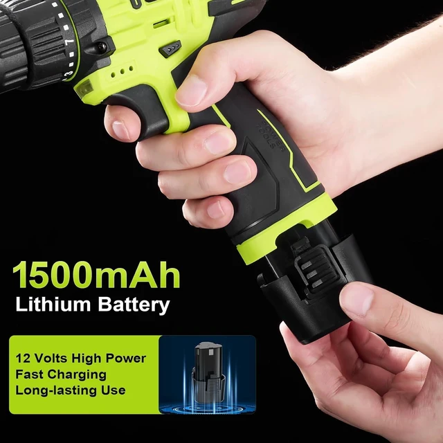 Alt view image 4 of 7 - 12V Cordless Drill Tool Set with 25+1 Torque Setting, Tool Kit Box for Home