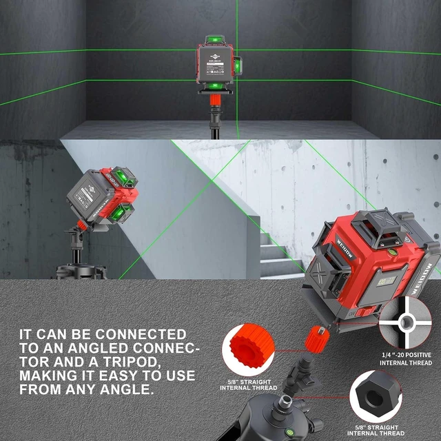 Alt view image 5 of 6 - 360° Green Cross Line Self Leveling Laser Level Measuring Tool