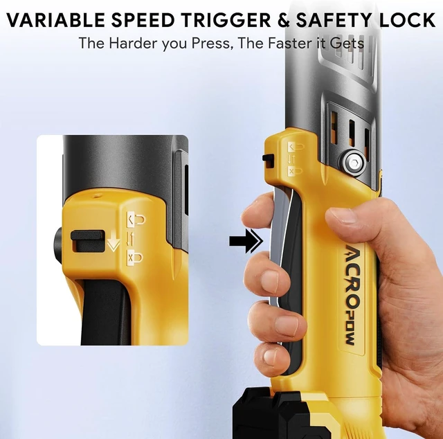 Alt view image 7 of 7 - 3/8" Brushless Cordless Ratchet Wrench for Dewalt 20V Battery