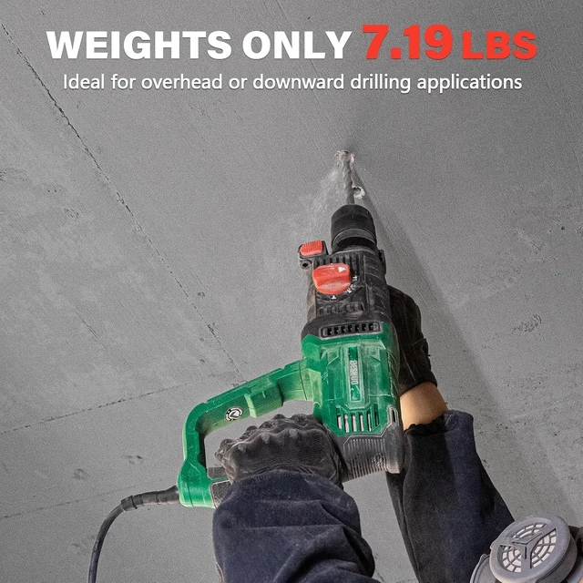 Alt view image 4 of 6 - 1" SDS-Plus Lightweight Rotary Hammer Drill for Concrete & Masonry