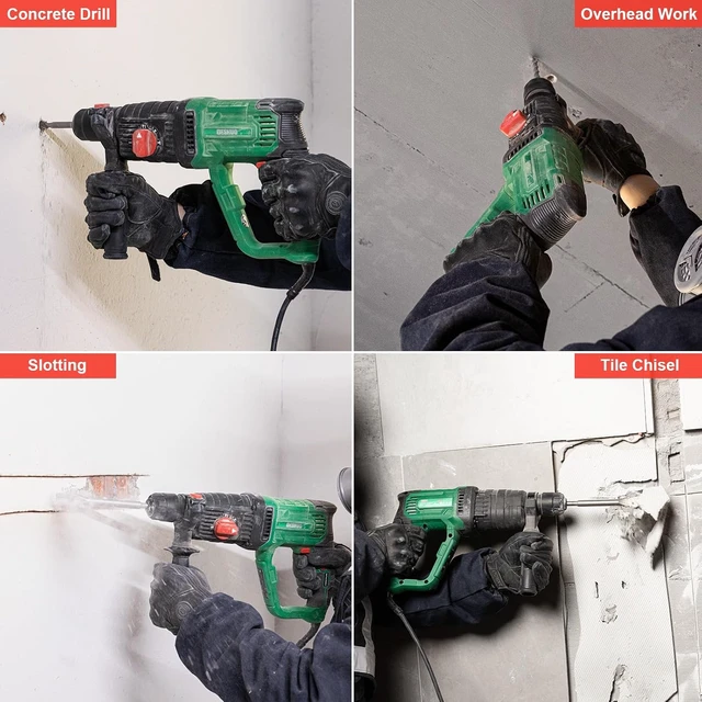 Alt view image 6 of 6 - 1" SDS-Plus Lightweight Rotary Hammer Drill for Concrete & Masonry