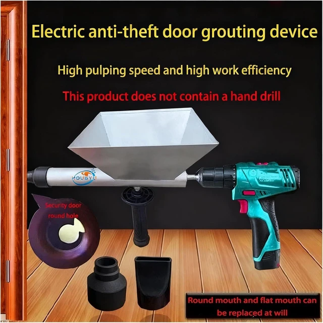 Alt view image 3 of 7 - Mortar Grout Gun Cement Caulk Gun with 9 Nozzles, No Electric Drill Needed