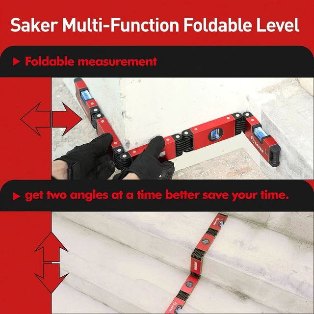 Alt view image 5 of 6 - 28-Inch Multi-Function Foldable Level Multi-Angle Measurement Woodworking Tool, Precise Leveling in Any Position, Gift for Father, Him & Her