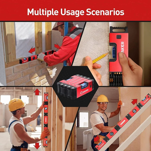 Alt view image 6 of 6 - 28-Inch Multi-Function Foldable Level Multi-Angle Measurement Woodworking Tool, Precise Leveling in Any Position, Gift for Father, Him & Her